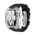 Kit de modification avec bracelet en caoutchouc transparent en fluoré RM V30 série Glacier pour Apple Watch