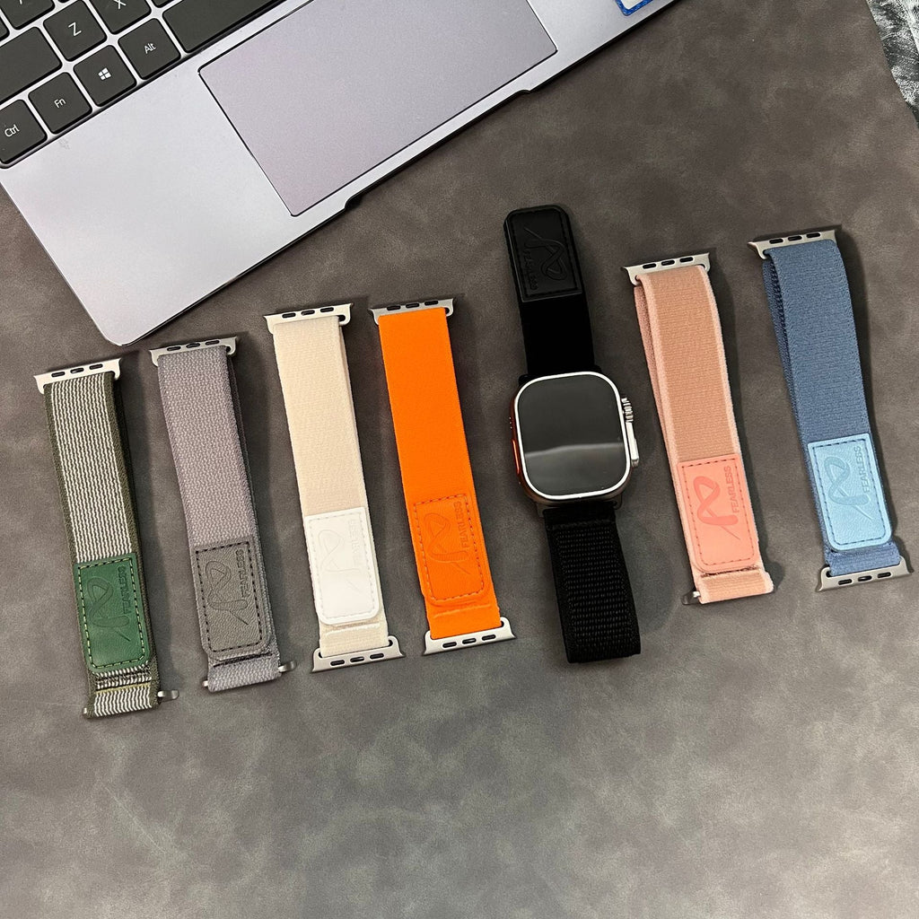 Kožený štítek Trail Loop nylonový pásek pro Apple Watch