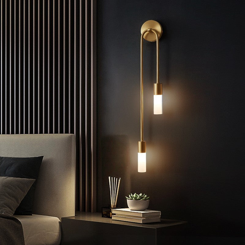 Rime modern vägglampa — 2-pack i guld, LED-glödlampa ingår