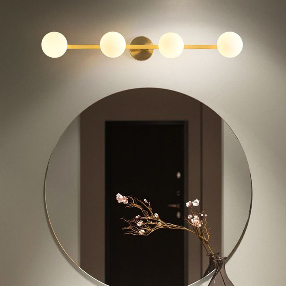 Valentina Retro Globe Linear Metal/Glass Wall Lamp, Gold, Bathroom - Neutralighting