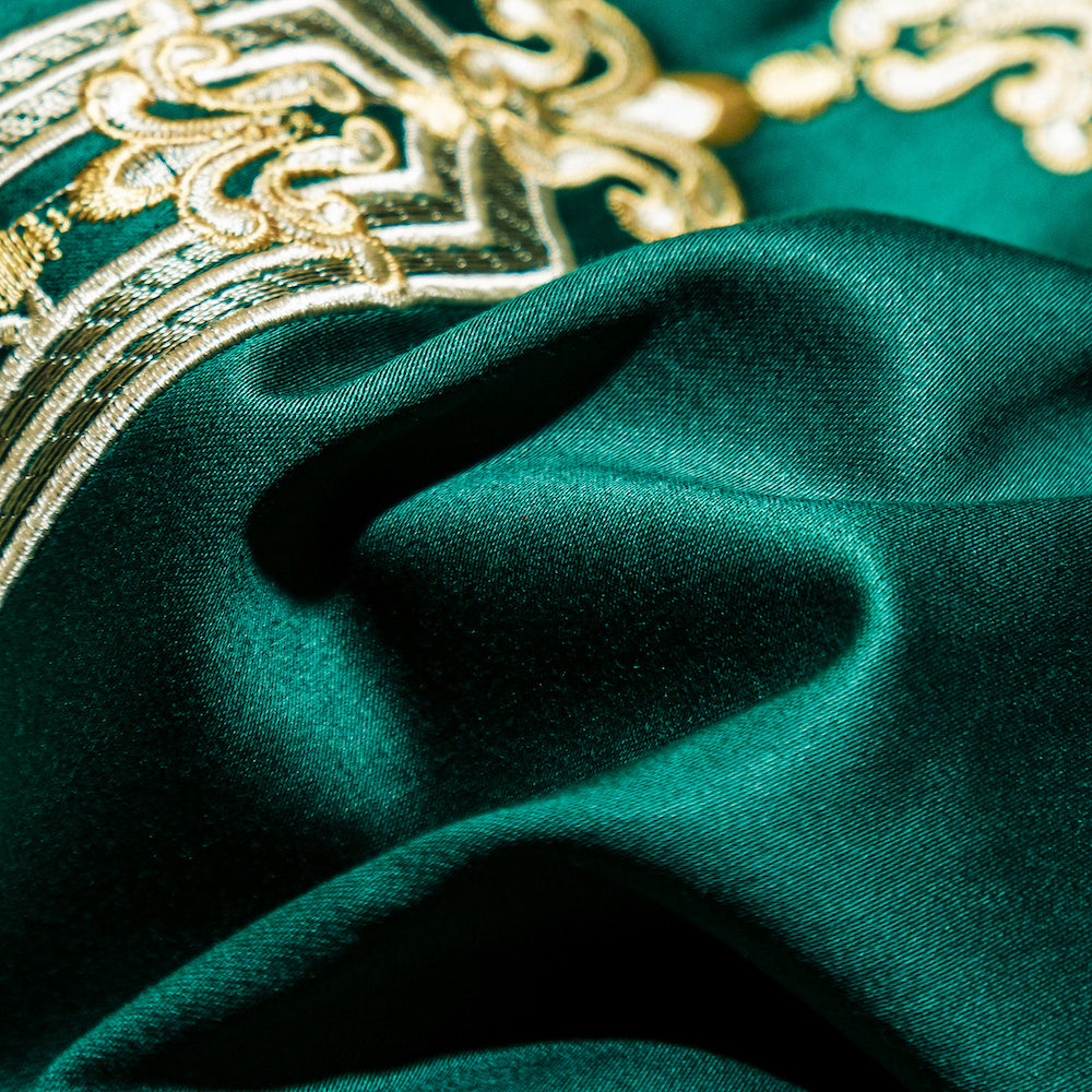 Smaragdzöld arany jacquard ágyneműhuzat garnitúra