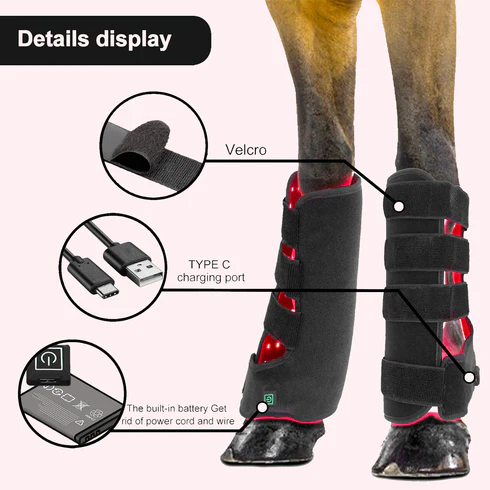 2 pièces de thérapie par lumière infrarouge rouge pour jambe de cheval