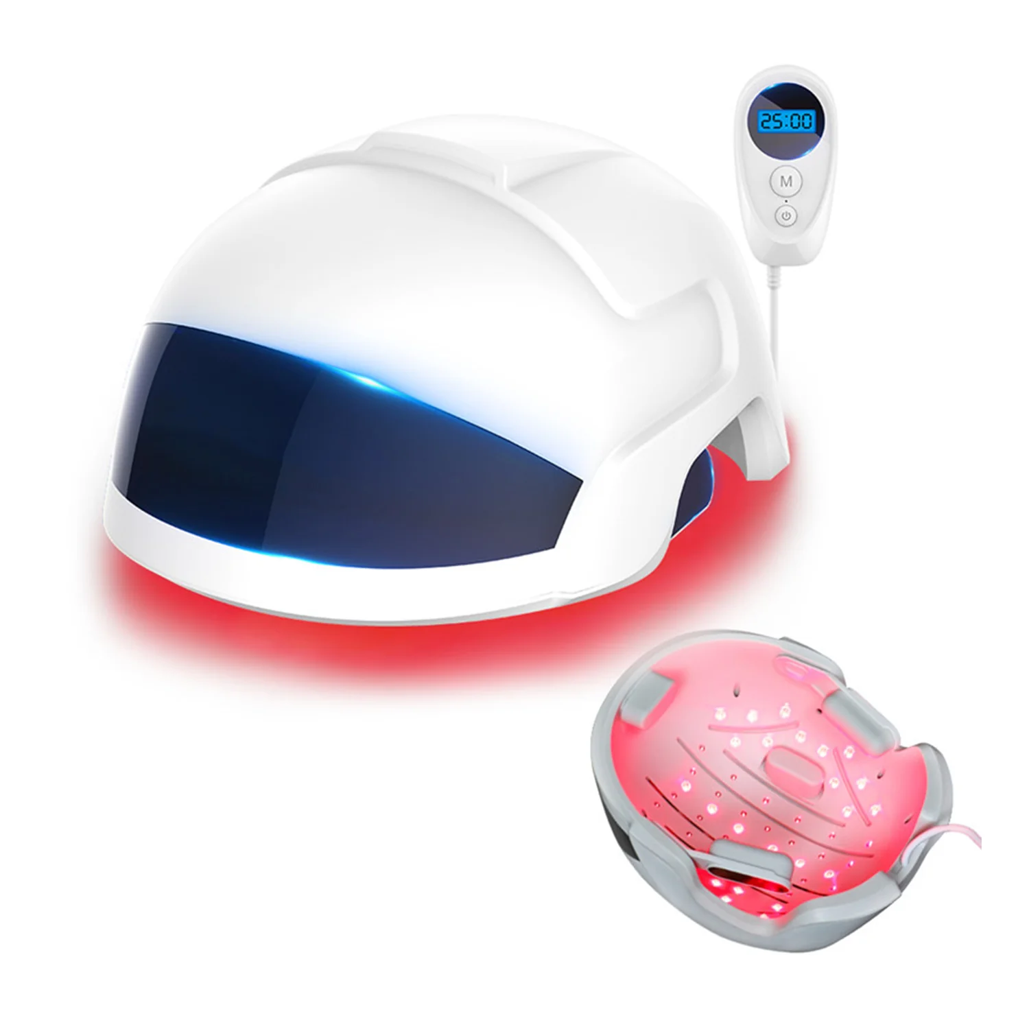Casque de croissance capillaire à laser et LED