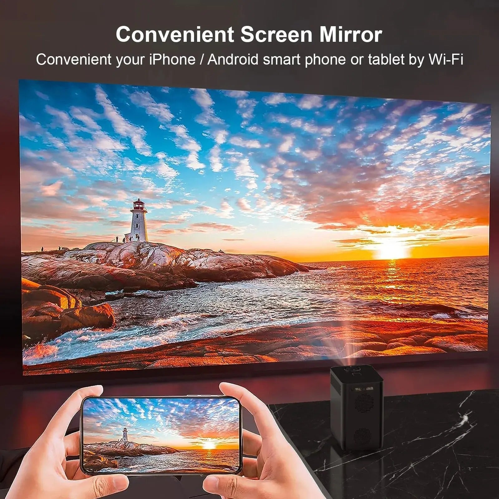 LumaNova WiFi 4K Inteligentny Przenośny Projektor Edycja Pro