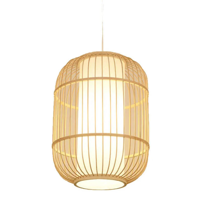 Suspension Kuro en rotin tressé à la main — Plafonnier vintage en bambou