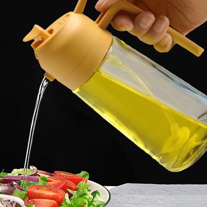 AeroChef Penyembur dan Pengedar Minyak Kaca 2-Dalam-1 Alat Tuang Dapur