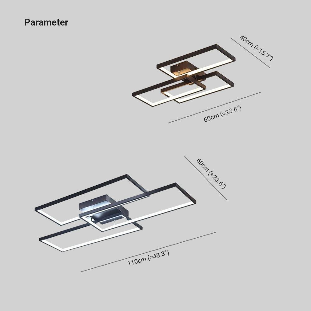 Lampada da soffitto rettangolare ad aderenza Arisha, 2 colori, dimmerabile, lampadina inclusa