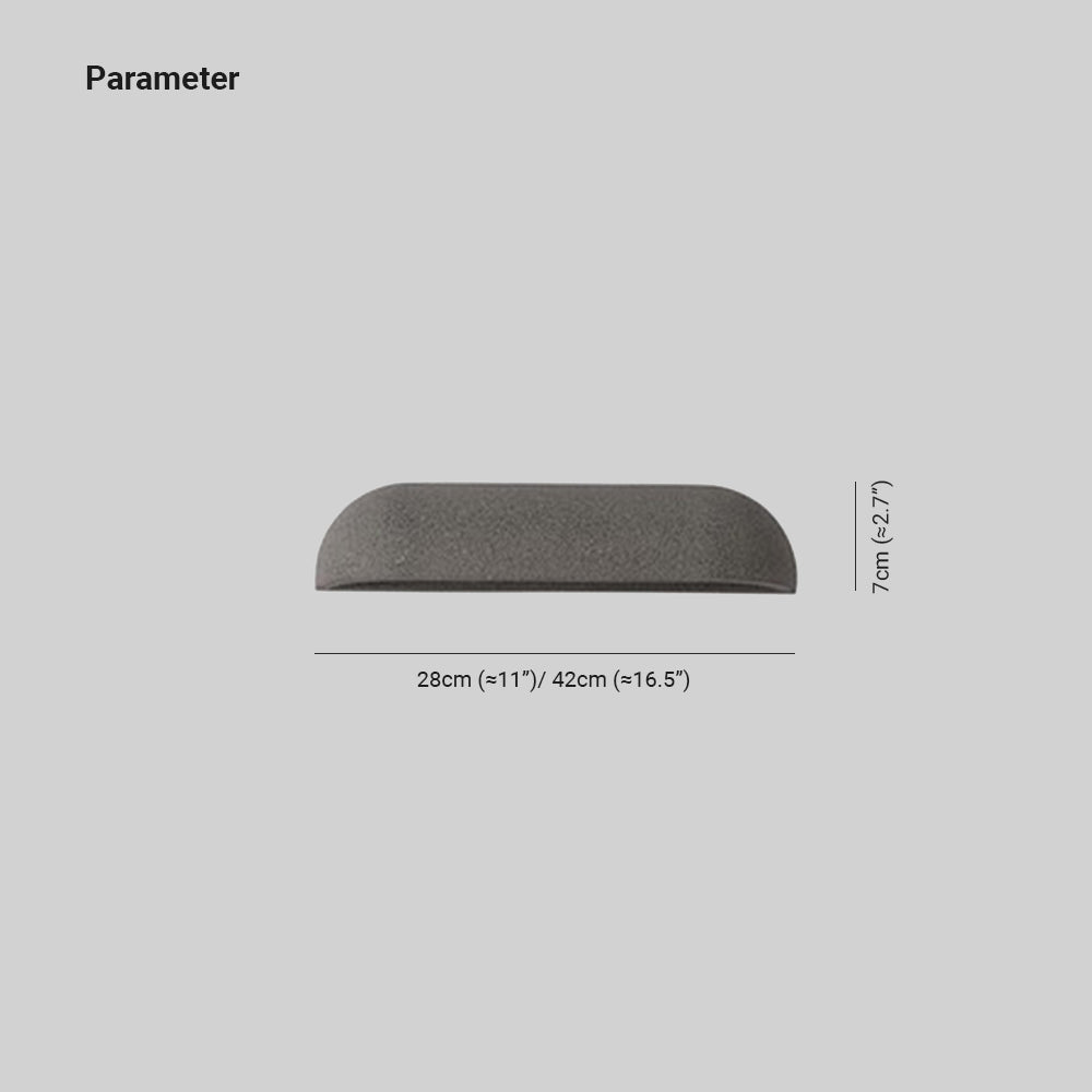 Ray Semi-Elliptical Metal And Stone Outdoor Wall Lamp — Modern Minimalist Style, Black/White