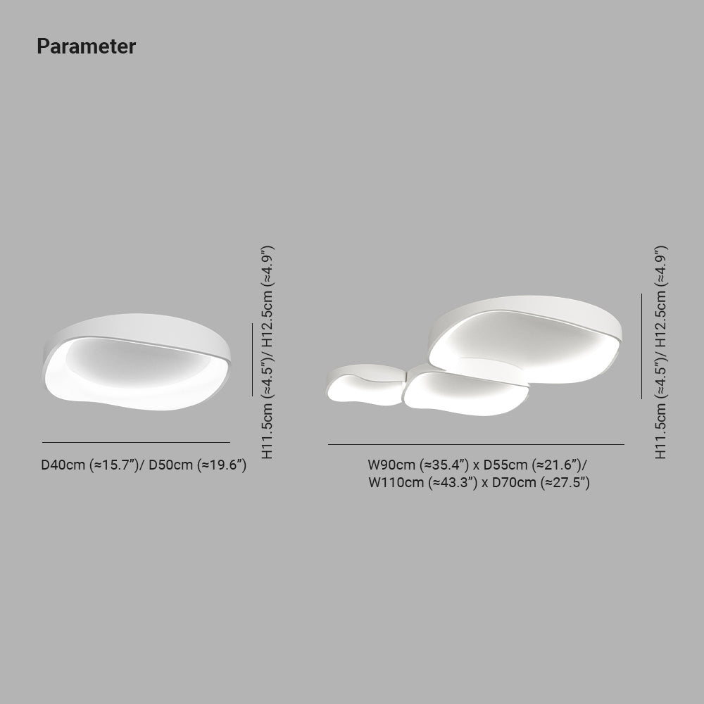 Arisha plafondlamp — moderne golf, dimbaar in drie kleuren