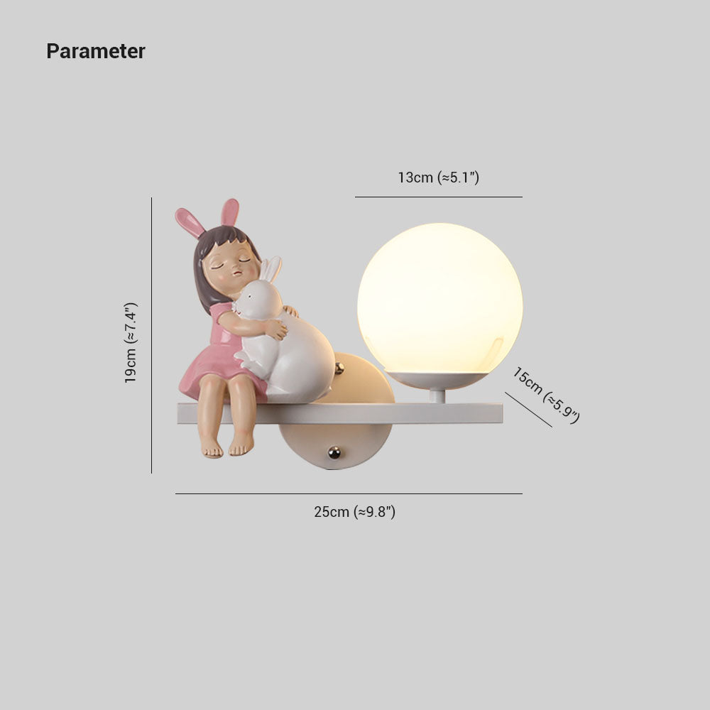 Aria Modern Wall Lamp — White & Pink Finish, Metal & Glass Frame, Hardwire Mount