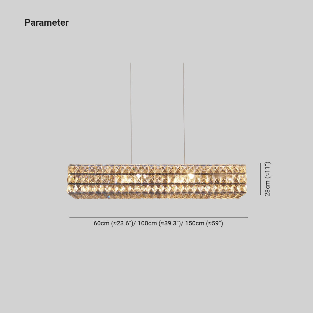 Kristy Rectangular Crystal Chandelier – 2 Colour