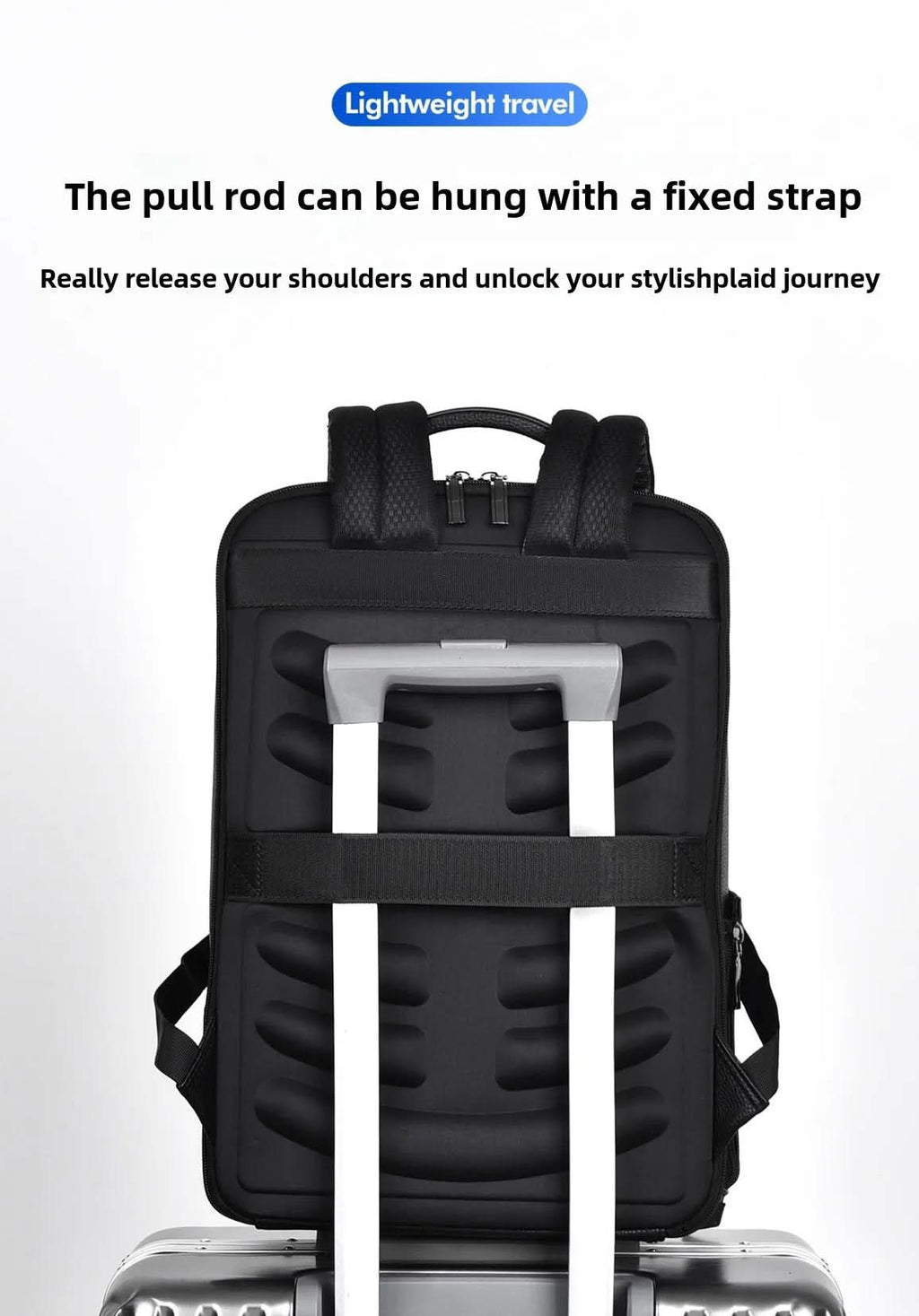 Zaino elegante in pelle con porta USB per laptop da 15.6 pollici, unisex