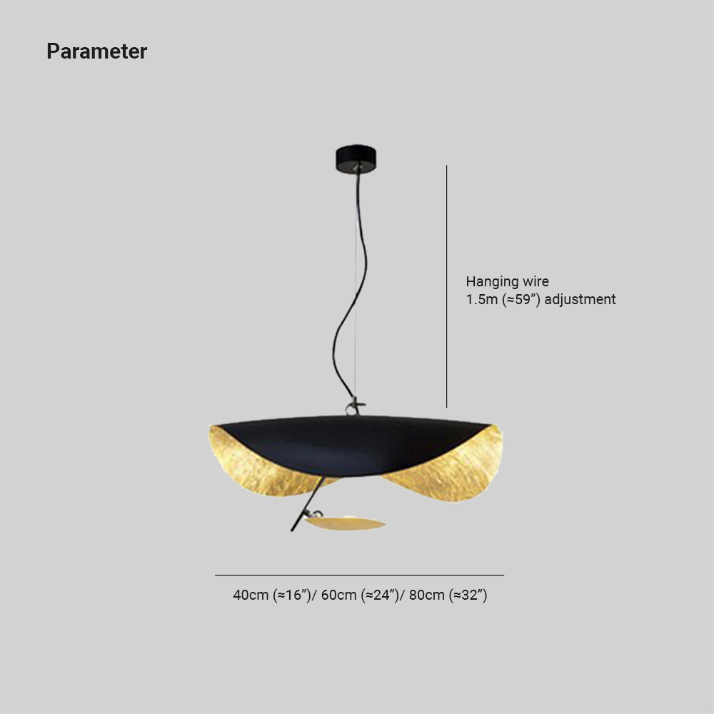 Suspension Airsha couleur or à 3 teintes — Ampoule à lumière chaude incluse