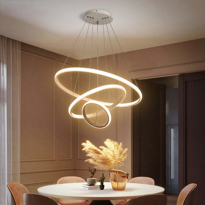 Zin Modern Ring Pendant Light — DImmable Ceiling Fixture, 2/3/4 Rings
