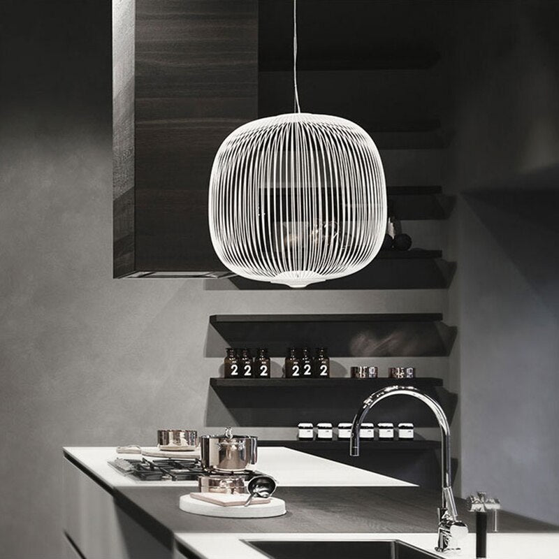 Lyra Spokes Suspension Pendant Light 52cm Diameter 200cm Height