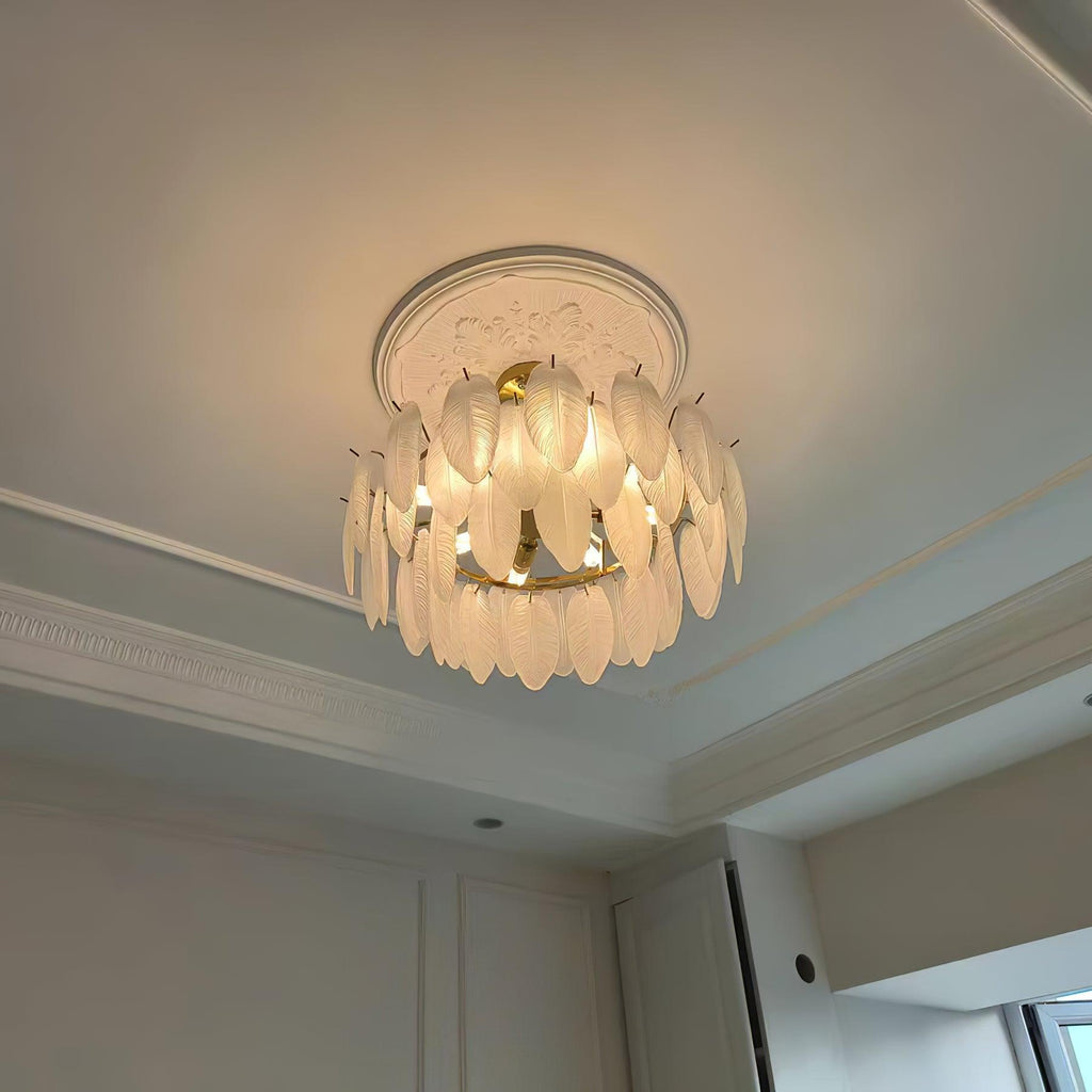 ثريا رافيل الزجاجية المزينة بالريش | أورنتلي