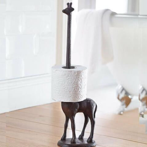 TwigaRoll freistehender Giraffen-Toilettenpapierhalter aus Gusseisen