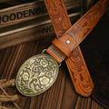 TrailForge Herren-Gürtel Western-Stil aus veganem Leder mit robuster Metallschnalle