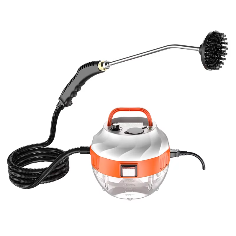 Pembersih Stim Tekanan Tinggi - 2800W - Tanpa Bahan Kimia - Untuk Dapur, Kereta & Bilik Mandi - Jingga & Putih