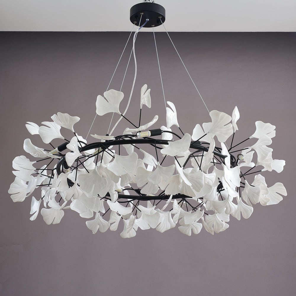 Korunový lustr Gingko — nízkoprofilové provedení 11.8″