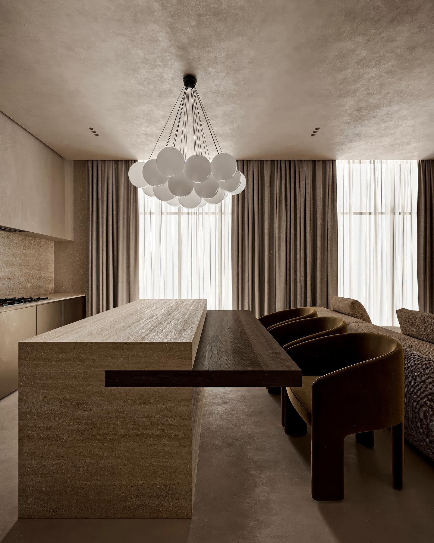 Contemporary Glass Cluster Ceiling Chandelier