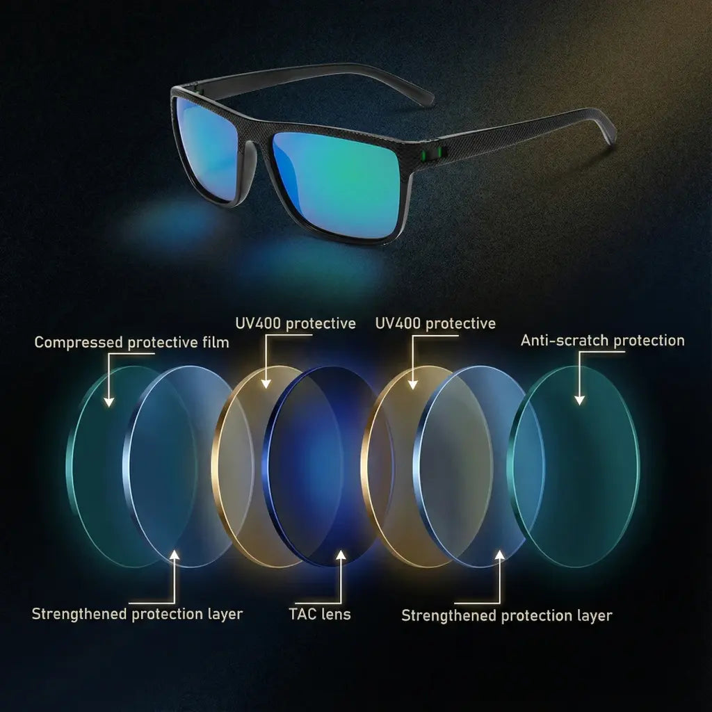 Ochelari polarizați pentru găsirea mingilor de golf – lentile cu contrast, UV400, ușori, 18 g