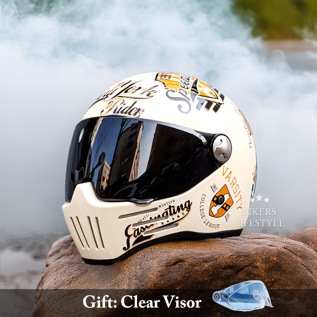 ApexTrail Full Face Cruiser Motorcycle Helmet DOT And ECE Approved