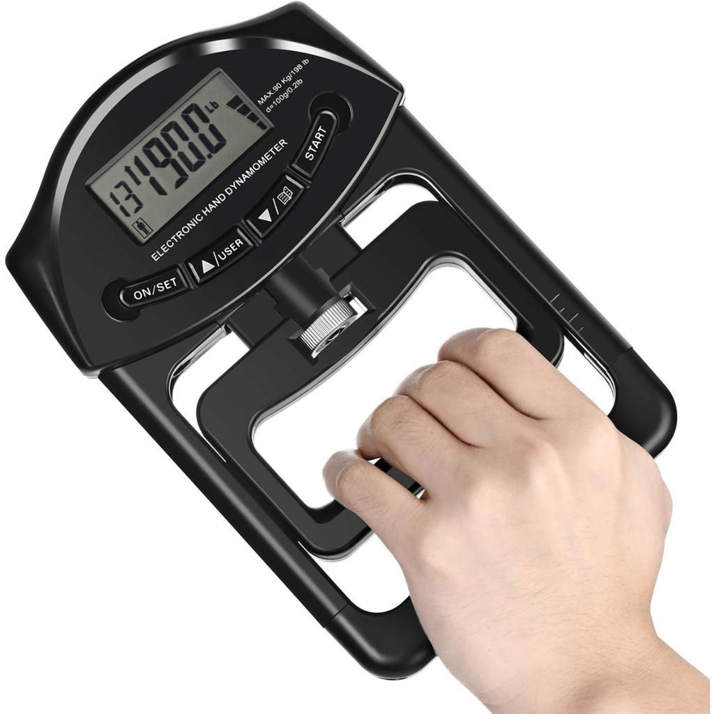 NovaGrip Pro Cyfrowy Dynamometr Ręczny do Precyzyjnego Pomiaru Siły Uścisku do 90 kg