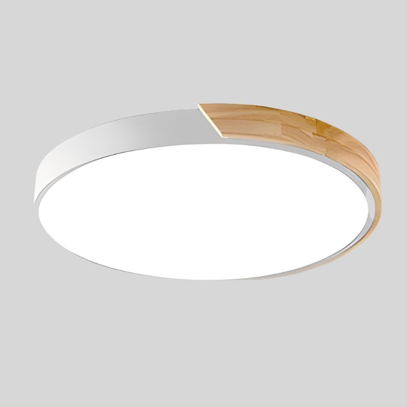 Aelora | Nordic Wood Circular Ceiling Light with Warm Glow