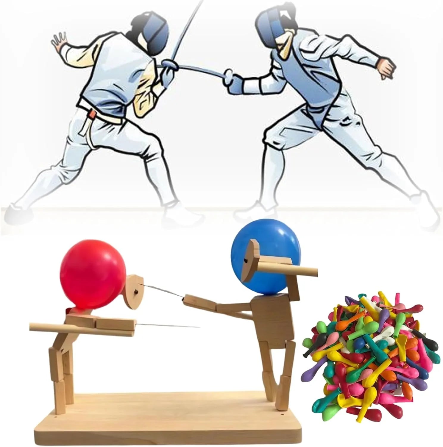 Wooden Duelers Balloon Head Fighters | Orntli