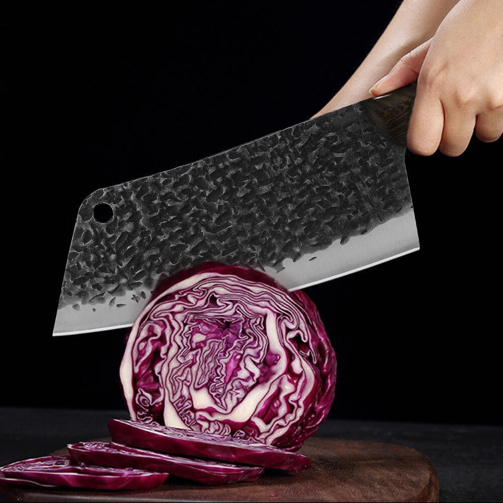 Hagyományos kézműves húsbárd kés konyhai előkészítéshez