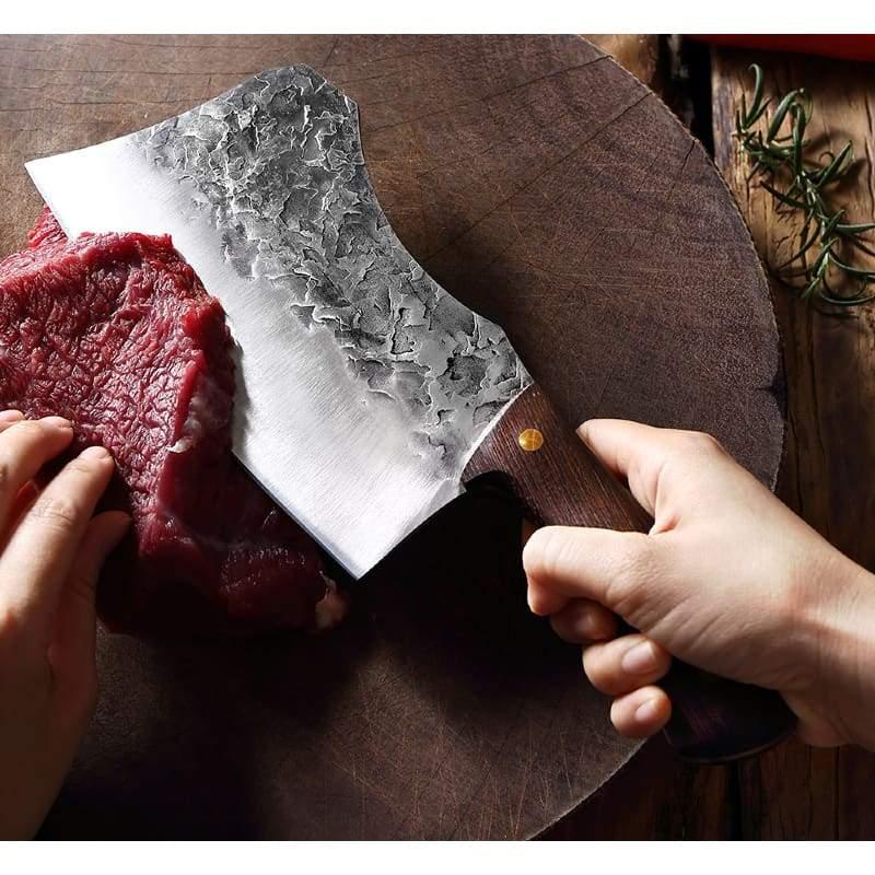 Kézzel készített, rendkívül éles henteskés konyhai használatra