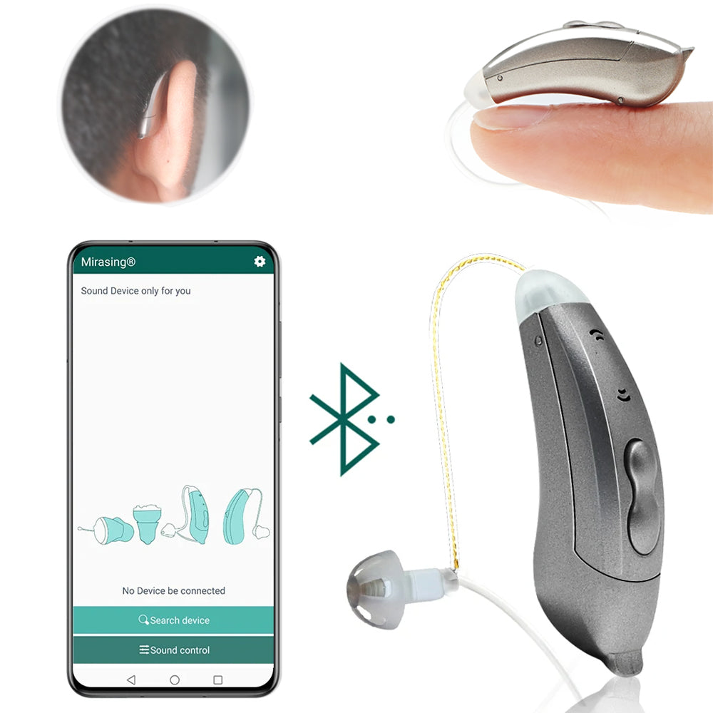 Gizli Uygulama Kontrollü Bluetooth Kulak Arkası İşitme Cihazları