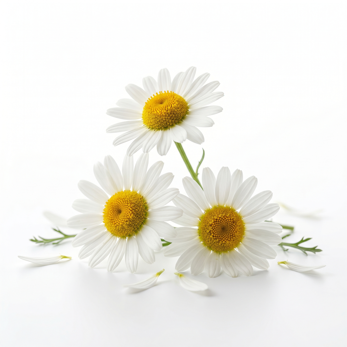 White chamomile flowers