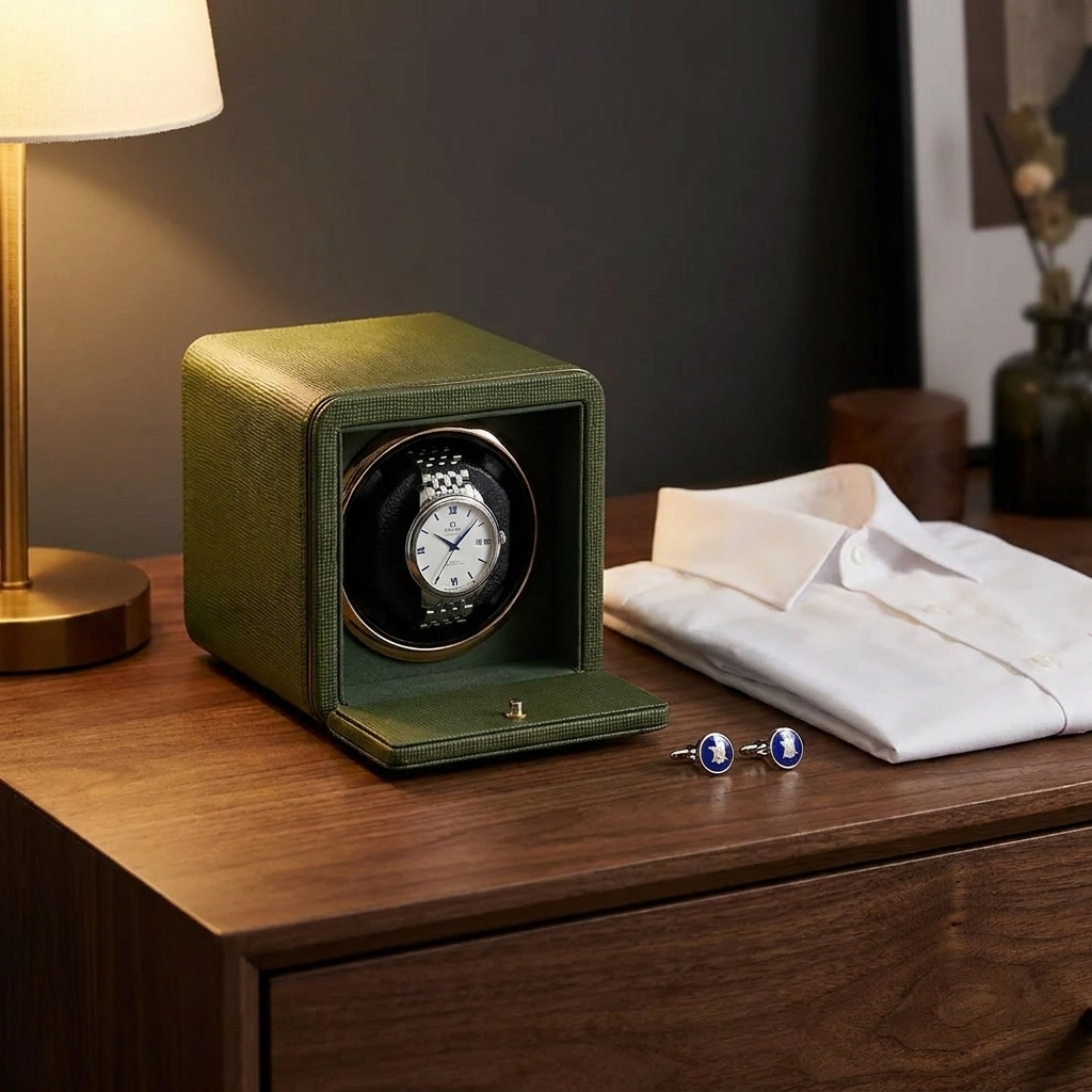 Automatisk klockuppdragare - 5 rotationslägen - USB-C - Japansk motor - PU-läder - 5 färger
