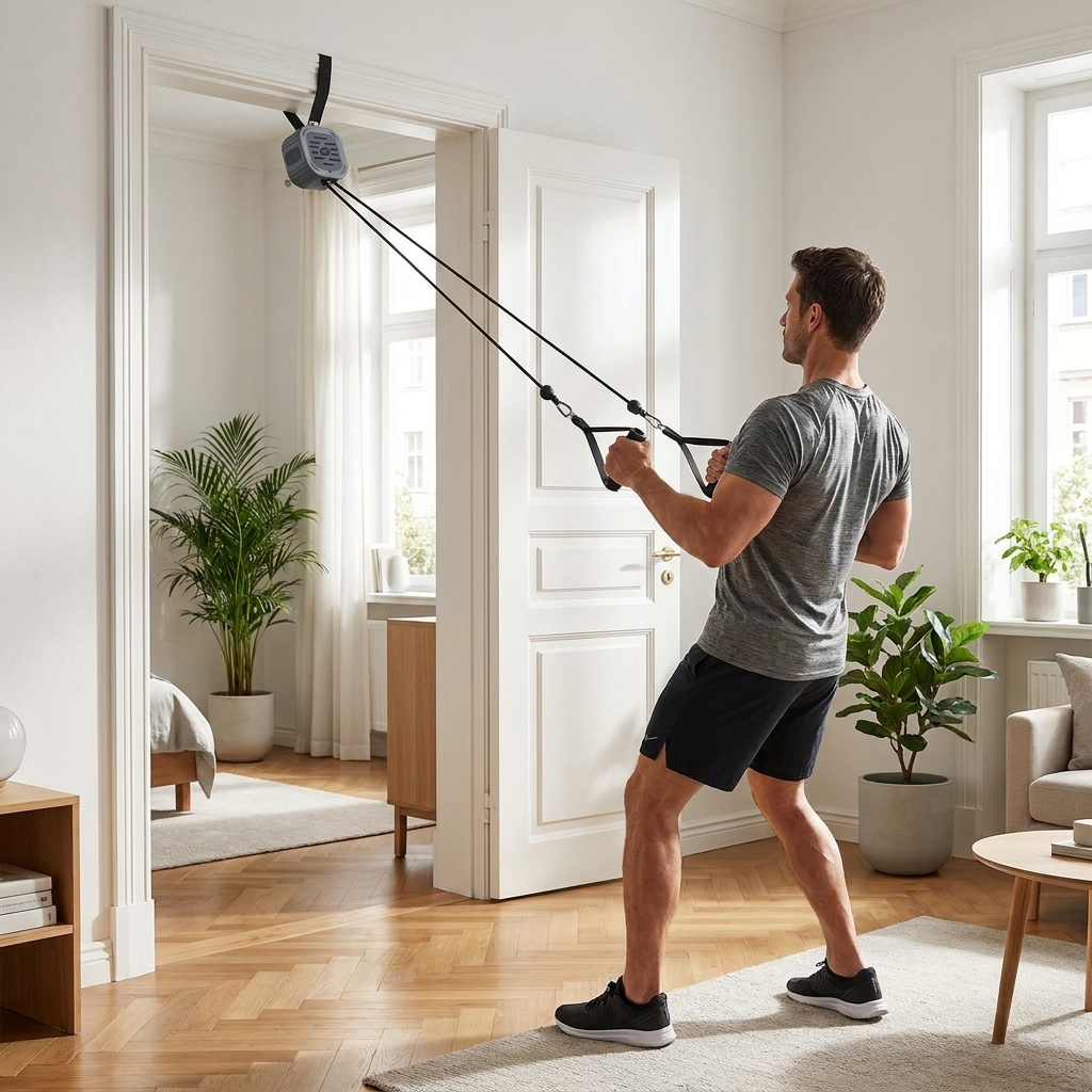 Portable Cable Machine & Rowing Trainer - Resistance Bands - Full Body - Adjustable - 2 Colours