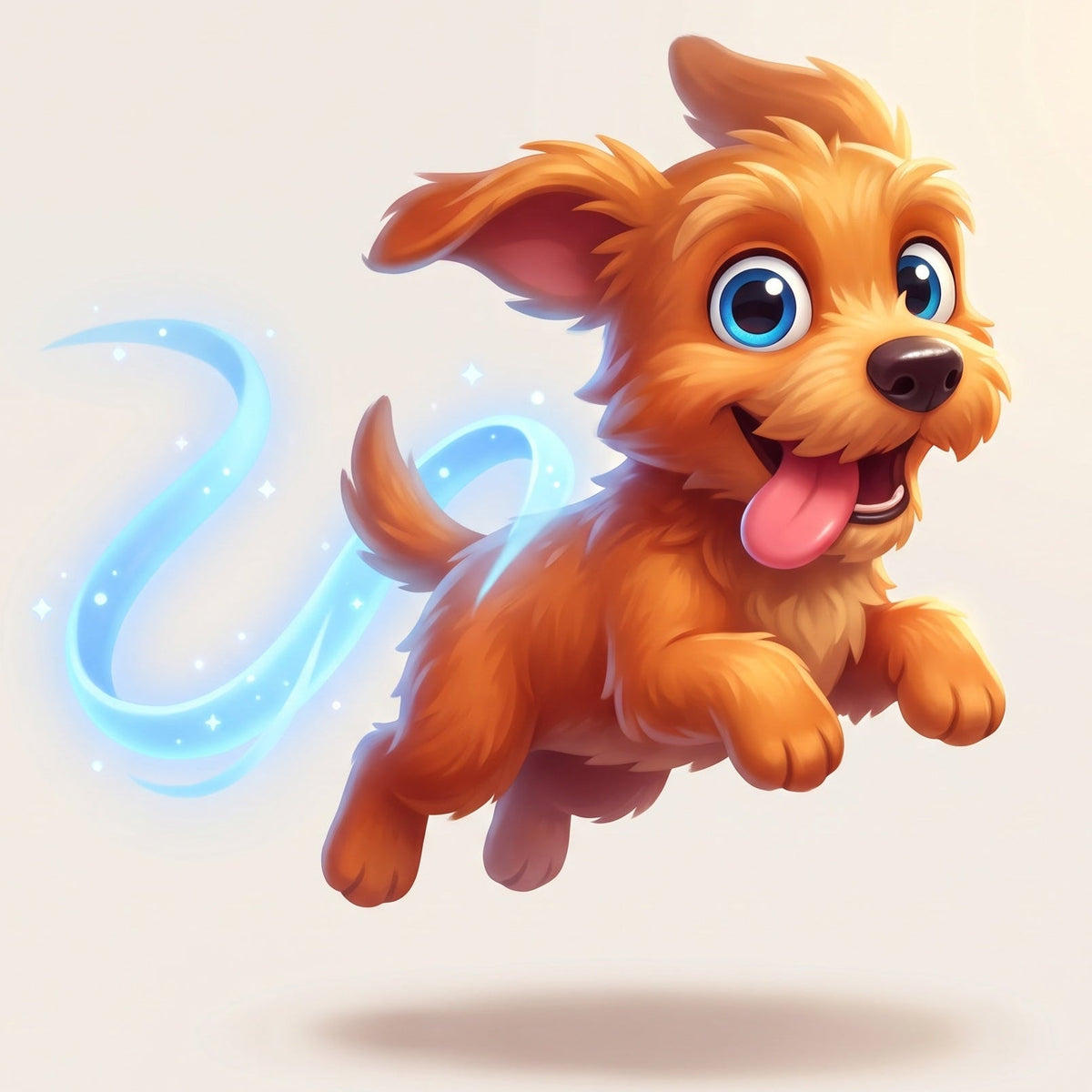 Illustrated dog jumping playfully