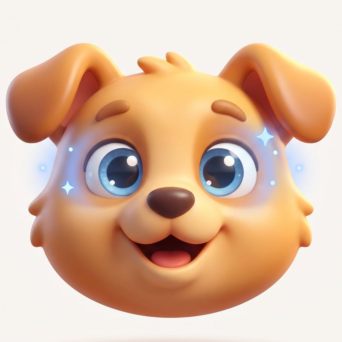 Illustrated puppy face with bright eyes