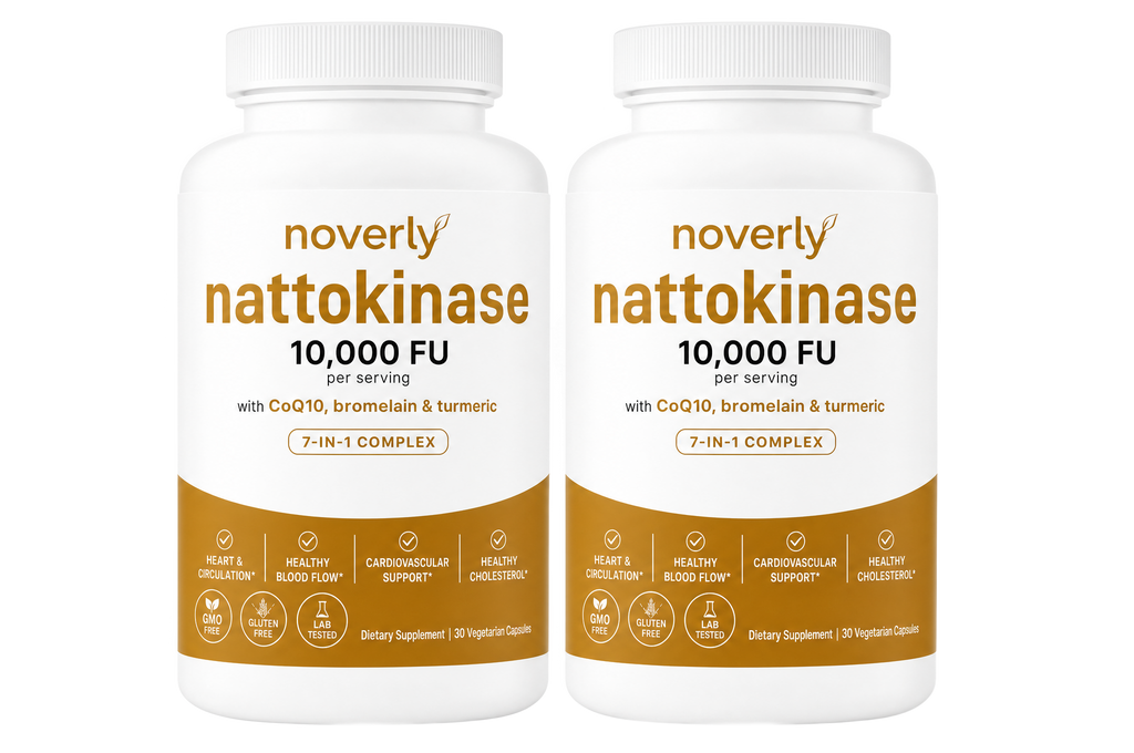 Two bottles of nattokinase 10,000 FU capsules