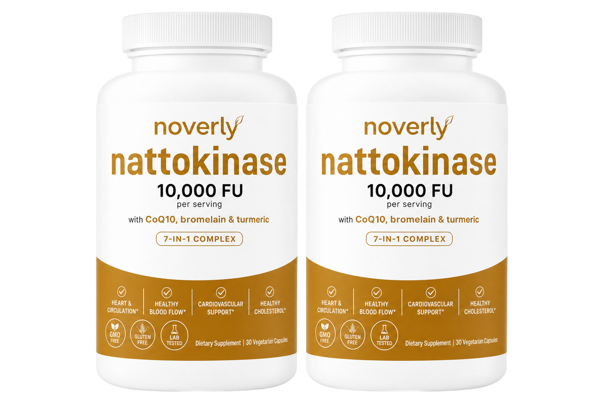 Two bottles of nattokinase 10,000 FU capsules