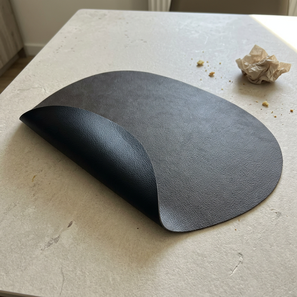 Individuais de mesa em pele sintética com dois lados — em forma de lágrima, antiderrapantes, conjunto de 4/6