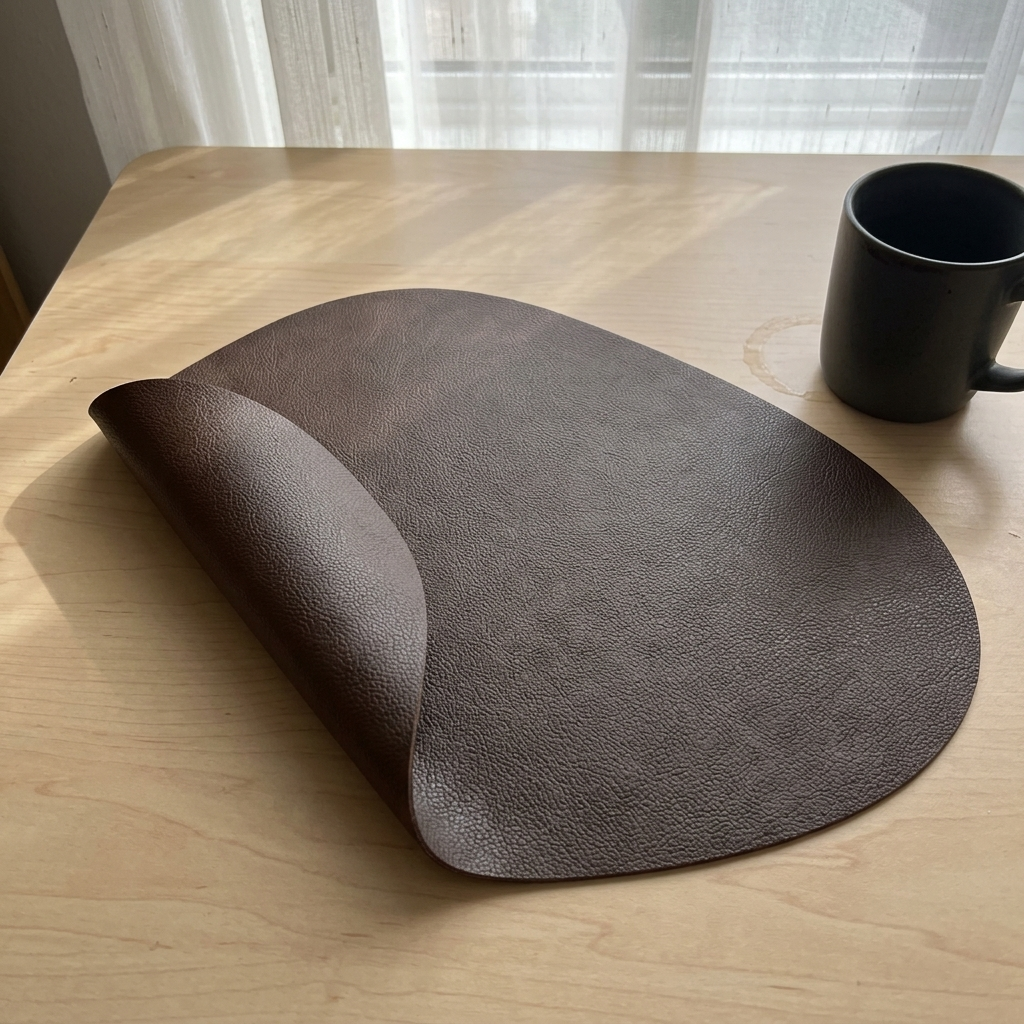 Individuais de mesa em pele sintética com dois lados — em forma de lágrima, antiderrapantes, conjunto de 4/6