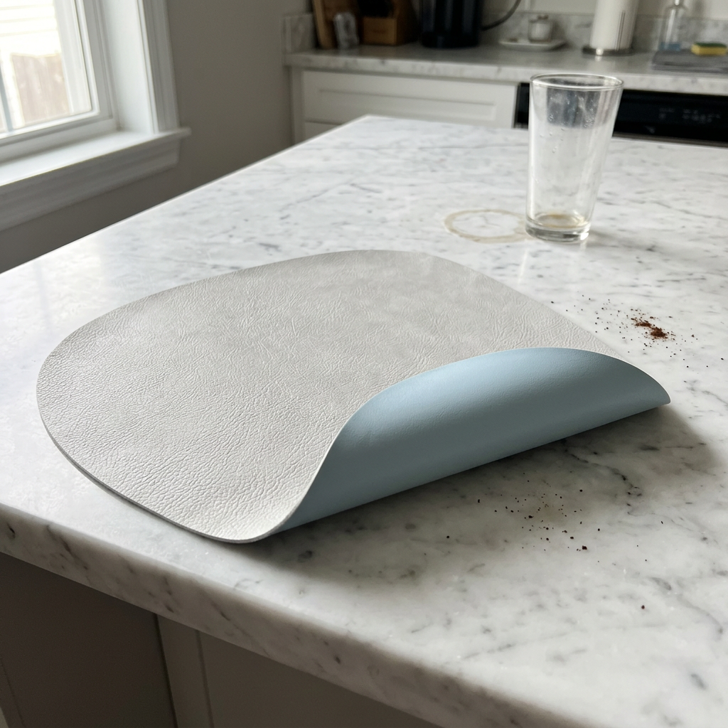 Individuais de mesa em pele sintética com dois lados — em forma de lágrima, antiderrapantes, conjunto de 4/6