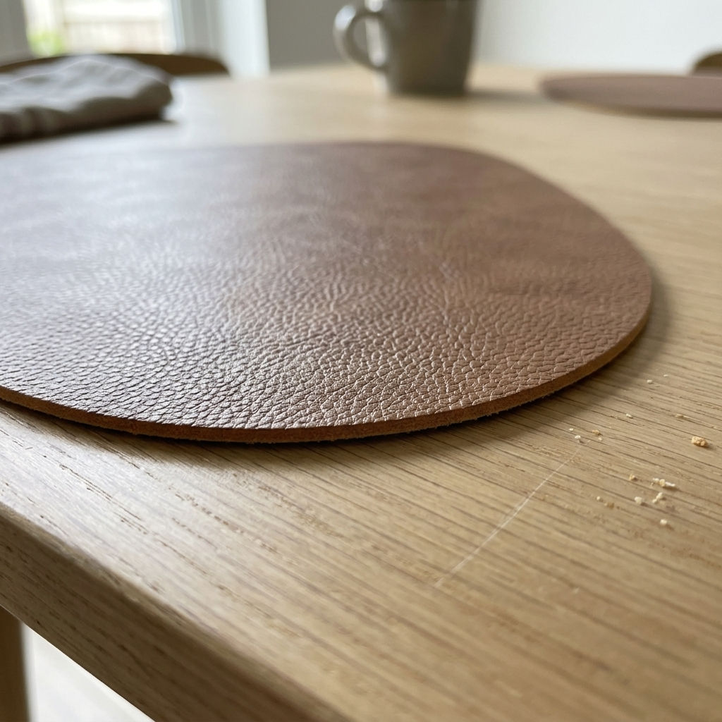 Individuais de mesa em pele sintética com dois lados — em forma de lágrima, antiderrapantes, conjunto de 4/6