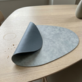 Individuais de mesa em pele sintética com dois lados — em forma de lágrima, antiderrapantes, conjunto de 4/6