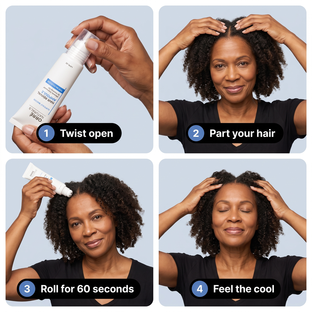 Cooling Scalp Ampoule with Rollerball – Panthenol, Menthol & Salicylic Acid