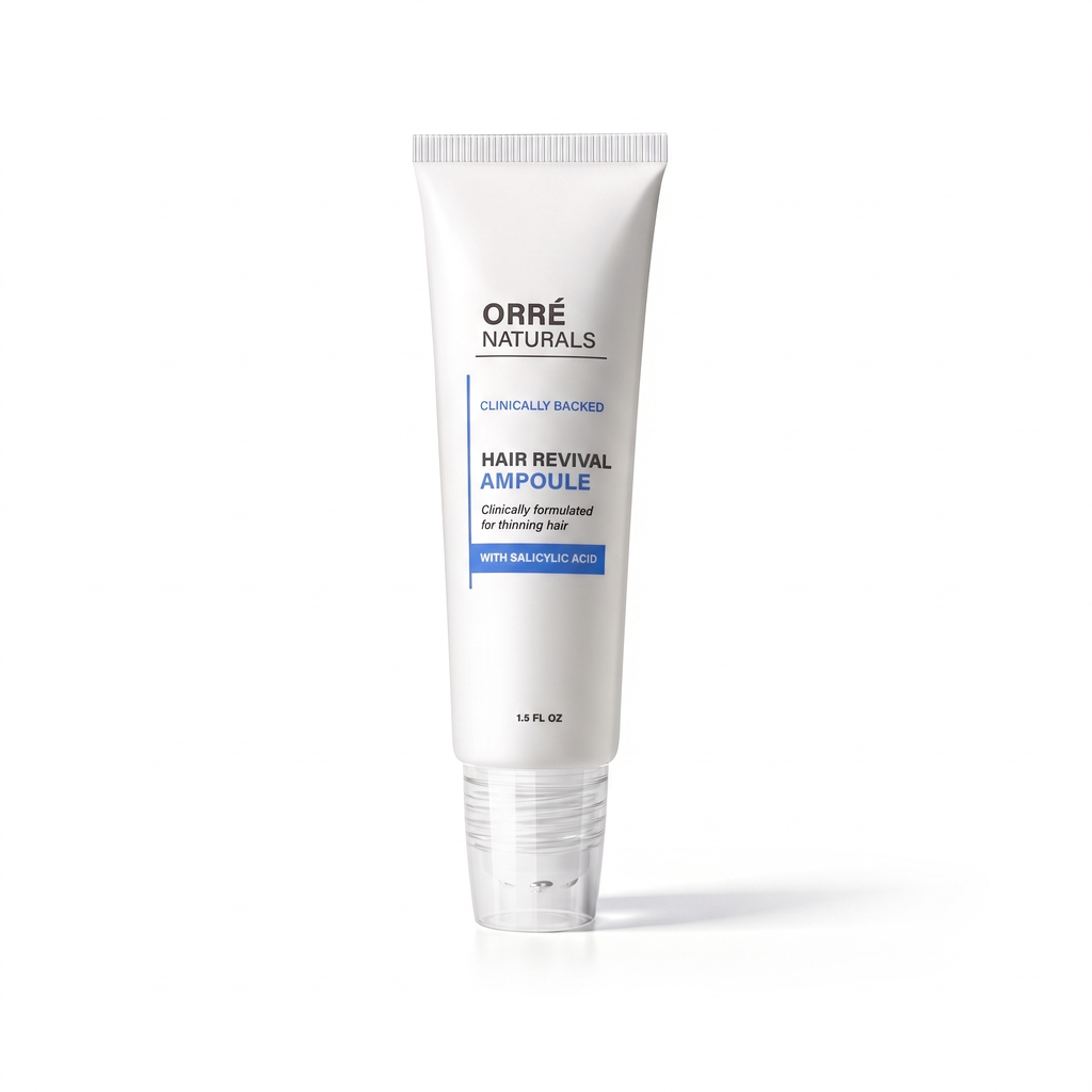 Single scalp ampoule tube on a white background