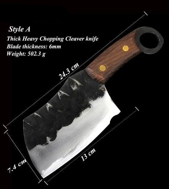 Coltello da macellaio artigianale in acciaio ad alto tenore di carbonio