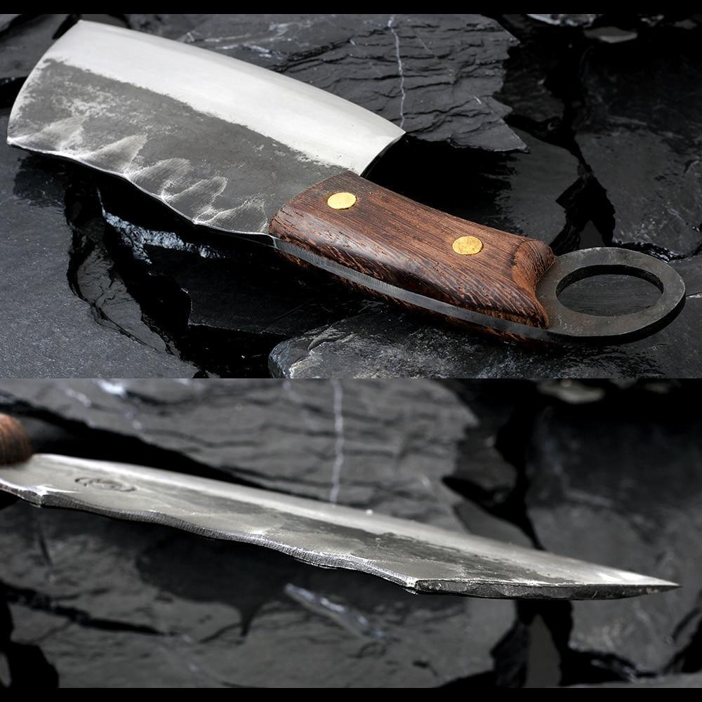 Coltello da macellaio artigianale in acciaio ad alto tenore di carbonio