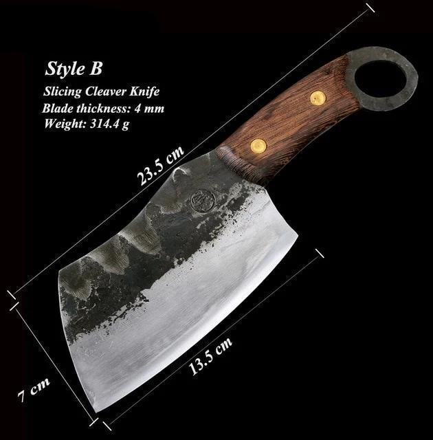 Coltello da macellaio artigianale in acciaio ad alto tenore di carbonio